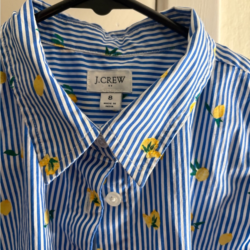 J. Crew Blue and White Striped Dress with Yellow Accents - Picture 6 of 6